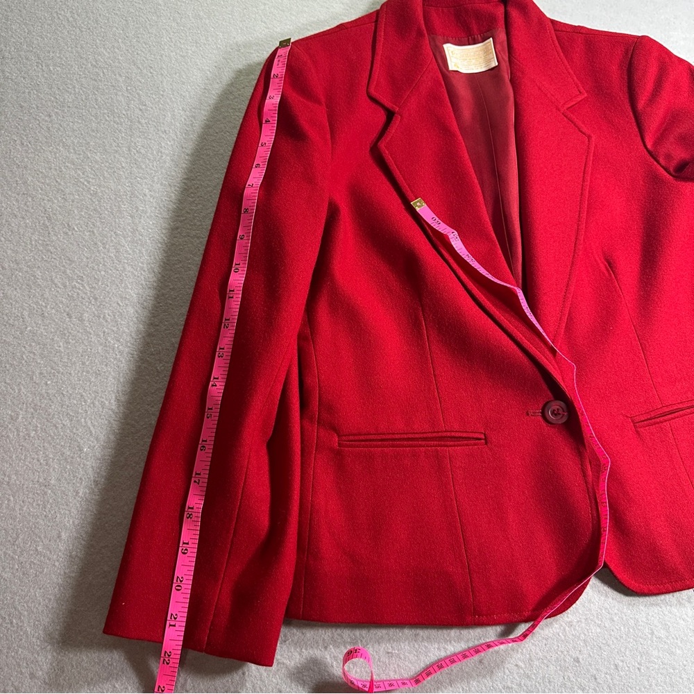 Vintage Pendleton Wool Blazer Womens 8 Red Single Button‎ Classic Made In USA - Picture 4 of 10